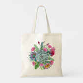 Succulents Echeveria Cactus Flowers Tote Bag (Achterkant)