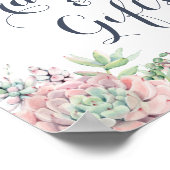 Succulents Floral Blush Greenery Kaarten Gifts Sig Poster (Hoek)