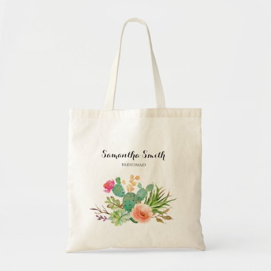 Succulents Floral Greenery Canvas tas (Voorkant)