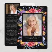 Succulents Floral Photo Memorial Service Programmakaart (Voorkant / Achterkant)