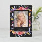 Succulents Floral Photo Memorial Service Programmakaart (Staand voorkant)