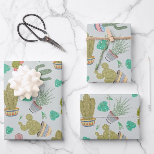 Succulents Gift Wrapping Paper (Voorkant)