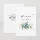 Succulents Gold Greenery Baby shower Hartelijk dan Bedankkaart (Voorkant / Achterkant)