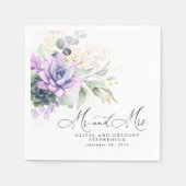 Succulents Gold Greenery Elegant Boho Wedding Napk Servet (Voorkant)