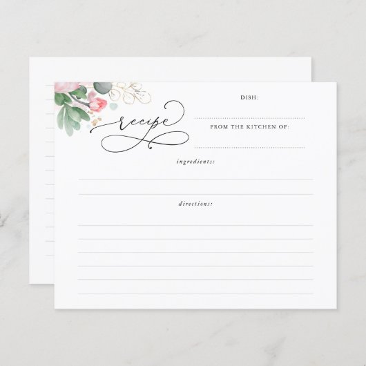 Succulents Gold Greenery Vrijgezellenfeest Recipe (Voorkant / Achterkant)