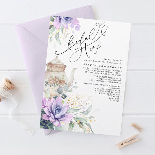 Succulents Gold Greenery Vrijgezellenfeest Tea Par Kaart