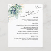 Succulents Gold Greenery Wedding Menu (Voorkant)