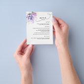 Succulents Gold Greenery Wedding Menu (Hand)