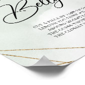 Succulents Gold Hoe groot is mama's Belly game Poster (Hoek)