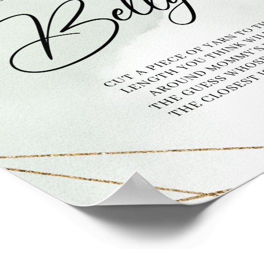 Succulents Gold Hoe groot is mama's Belly game Poster (Hoek)