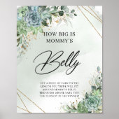 Succulents Gold Hoe groot is mama's Belly game Poster (Voorkant)