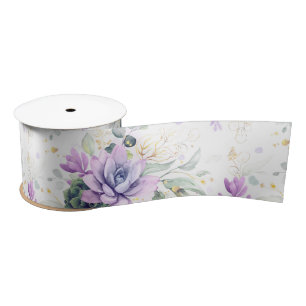 Succulents Gold Leaves Greenery Elegant Botanical Satijnen Lint