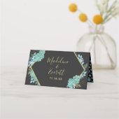 Succulents Gold Lijst Elk kleurentabel nummer Plaatskaartje (Achterkant)