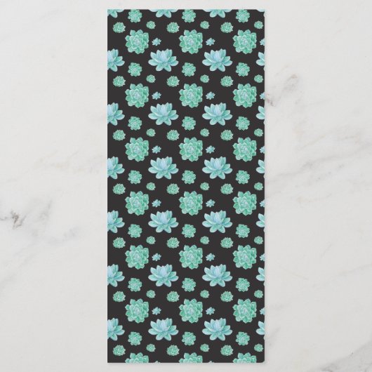 Succulents Gold Lijst elke kleur bruiloft menu (Achterkant)