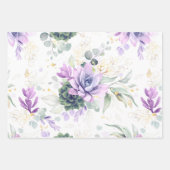 Succulents Greenery and Gold Eucalyptus Leaves Inpakpapier Vel (Voorkant)