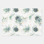 Succulents Greenery and Gold Eucalyptus Leaves Inpakpapier Vel (Voorkant 3)