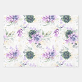 Succulents Greenery and Gold Eucalyptus Leaves Wra Inpakpapier Vel (Voorkant 3)