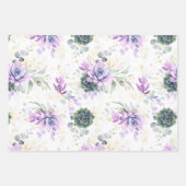 Succulents Greenery and Gold Eucalyptus Leaves Wra Inpakpapier Vel (Voorkant 2)
