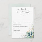 Succulents Greenery and Gold Wedding RSVP (Voorkant / Achterkant)