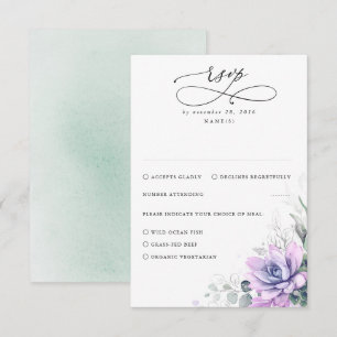 Succulents Greenery and Gold Wedding RSVP