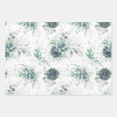 Succulents Greenery and Silver Eucalyptus Leaves Inpakpapier Vel (Voorkant 2)