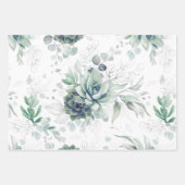 Succulents Greenery and Silver Eucalyptus Leaves Inpakpapier Vel (Voorkant)