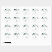 Succulents Greenery and Silver Wedding Ronde Sticker (Vel)
