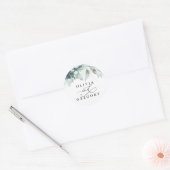 Succulents Greenery and Silver Wedding Ronde Sticker (Envelop)