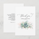 Succulents Greenery Baby shower Dank u Bedankkaart (Voorkant / Achterkant)