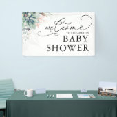 Succulents Greenery Baby shower Welcome Banner