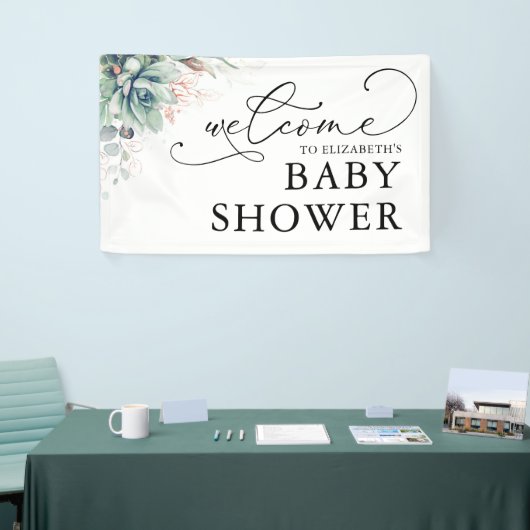 Succulents Greenery Baby shower Welcome Banner (Beurs)