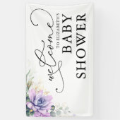 Succulents Greenery Baby shower Welcome Banner (Verticaal)