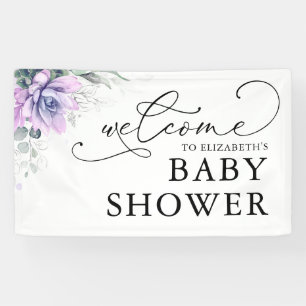 Succulents Greenery Baby shower Welcome Banner