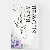 Succulents Greenery Baby shower Welcome Banner (Verticaal)