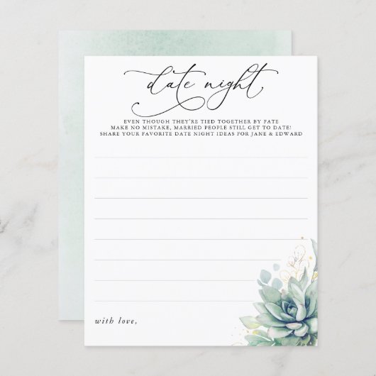 Succulents Greenery Date Night Ideas (Voorkant / Achterkant)