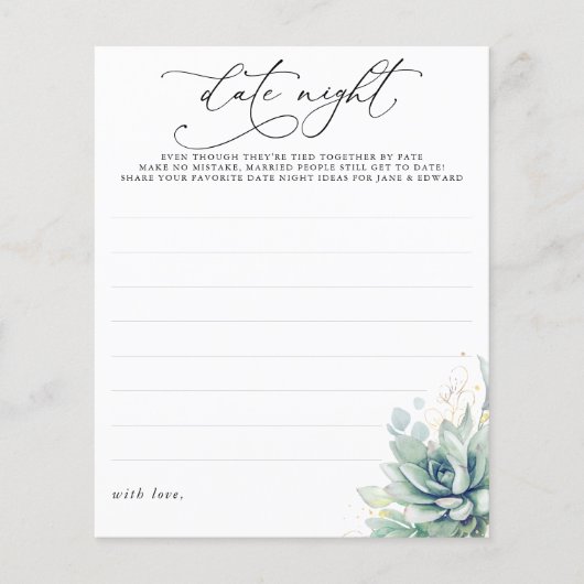 Succulents Greenery Date Night Ideas (Voorkant)