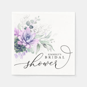 Succulents Greenery Elegant Bridal / Baby shower Servet