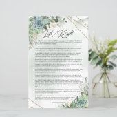 Succulents greenery foliage gold lijst left right (Staand voorkant)