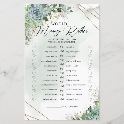 Succulents greenery foliage zou mammie in plaats v (Voorkant)