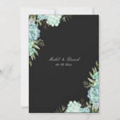 Succulents Greenery Geometric Gold Lijst Wedding Kaart (Achterkant)
