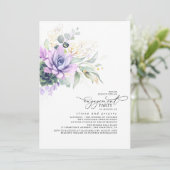 Succulents Greenery Gold Leaves Engagement Party I Kaart (Staand voorkant)