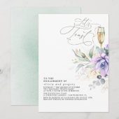 Succulents Greenery Gold Leaves Engagement Party I Kaart (Voorkant / Achterkant)