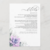 Succulents Greenery Gold Leaves Wedding Details Informatiekaartje (Voorkant)