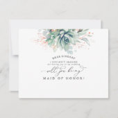 Succulents Greenery Leaves Bridesmaid Voorstel Kaart (Voorkant)
