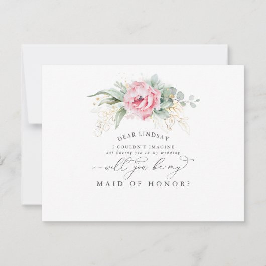 Succulents Greenery Leaves Bridesmaid Voorstel Kaart (Voorkant)