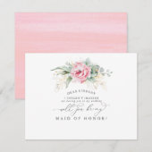 Succulents Greenery Leaves Bridesmaid Voorstel Kaart (Voorkant / Achterkant)