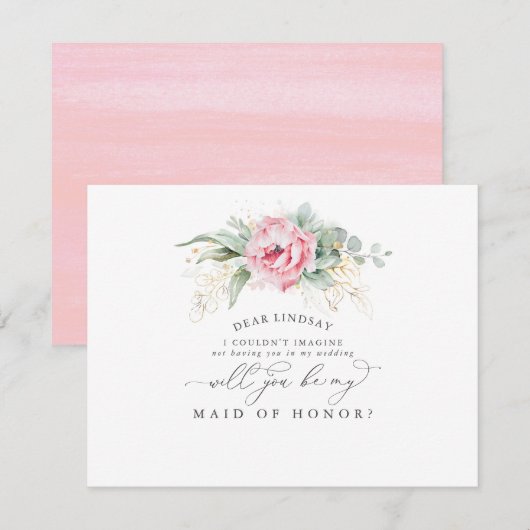 Succulents Greenery Leaves Bridesmaid Voorstel Kaart (Voorkant / Achterkant)