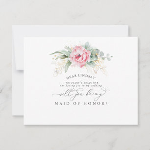 Succulents Greenery Leaves Bridesmaid Voorstel Kaart