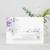 Succulents Greenery Oh Baby Uitnodiging (Staand voorkant)