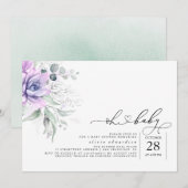 Succulents Greenery Oh Baby Uitnodiging (Voorkant / Achterkant)